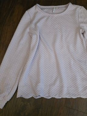 Elle Light Lavender Textured Long Sleeve Top